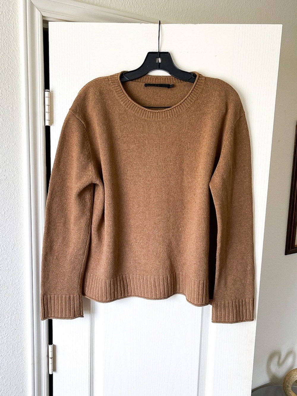 Jenni Kayne Everyday Sweater Wool Cashmere Blend Camel Pullover Large EUC - Picture 2 of 9
